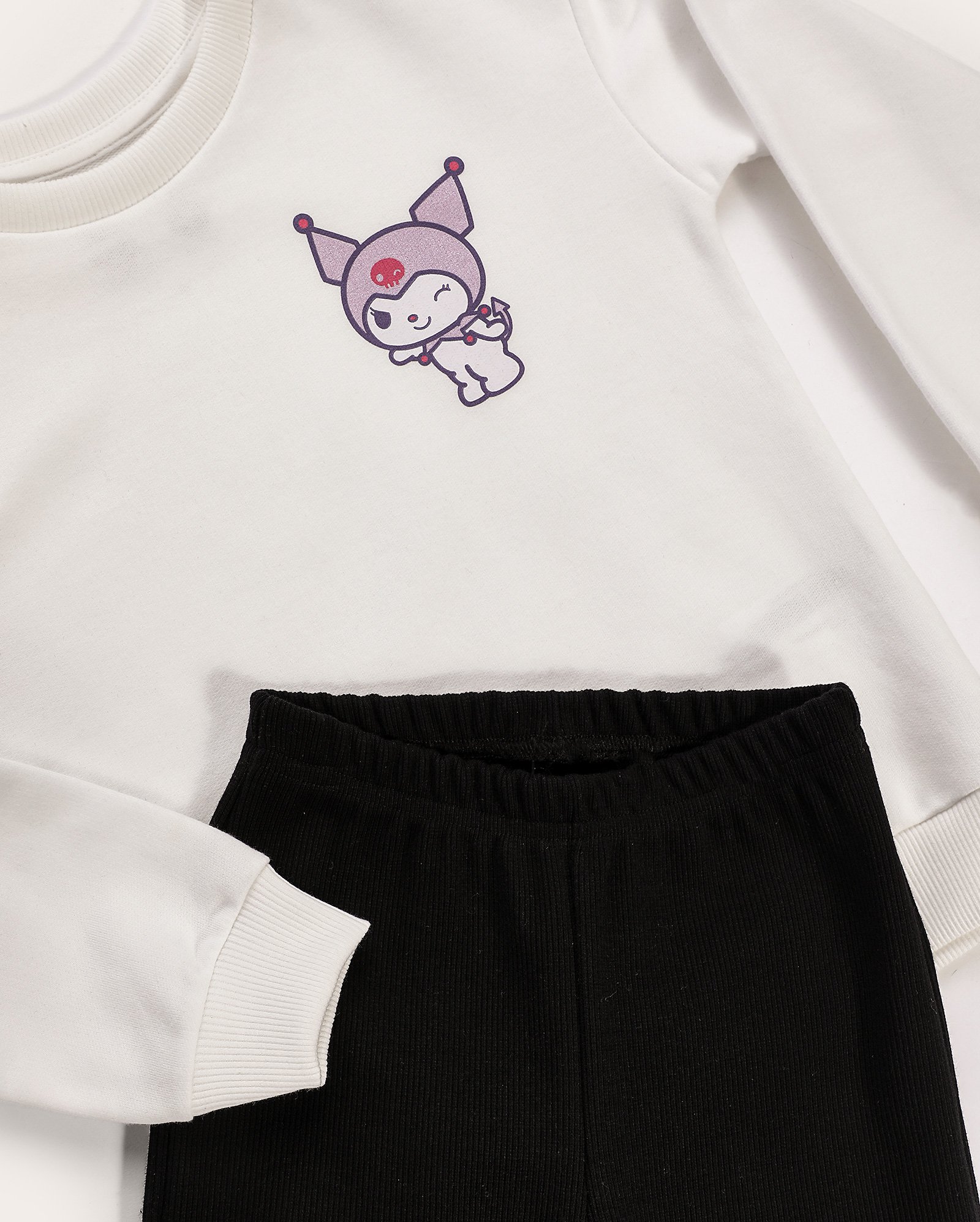 Conjunto longo de moletom infantil Kuromi 4-10A multicor | Sanrio