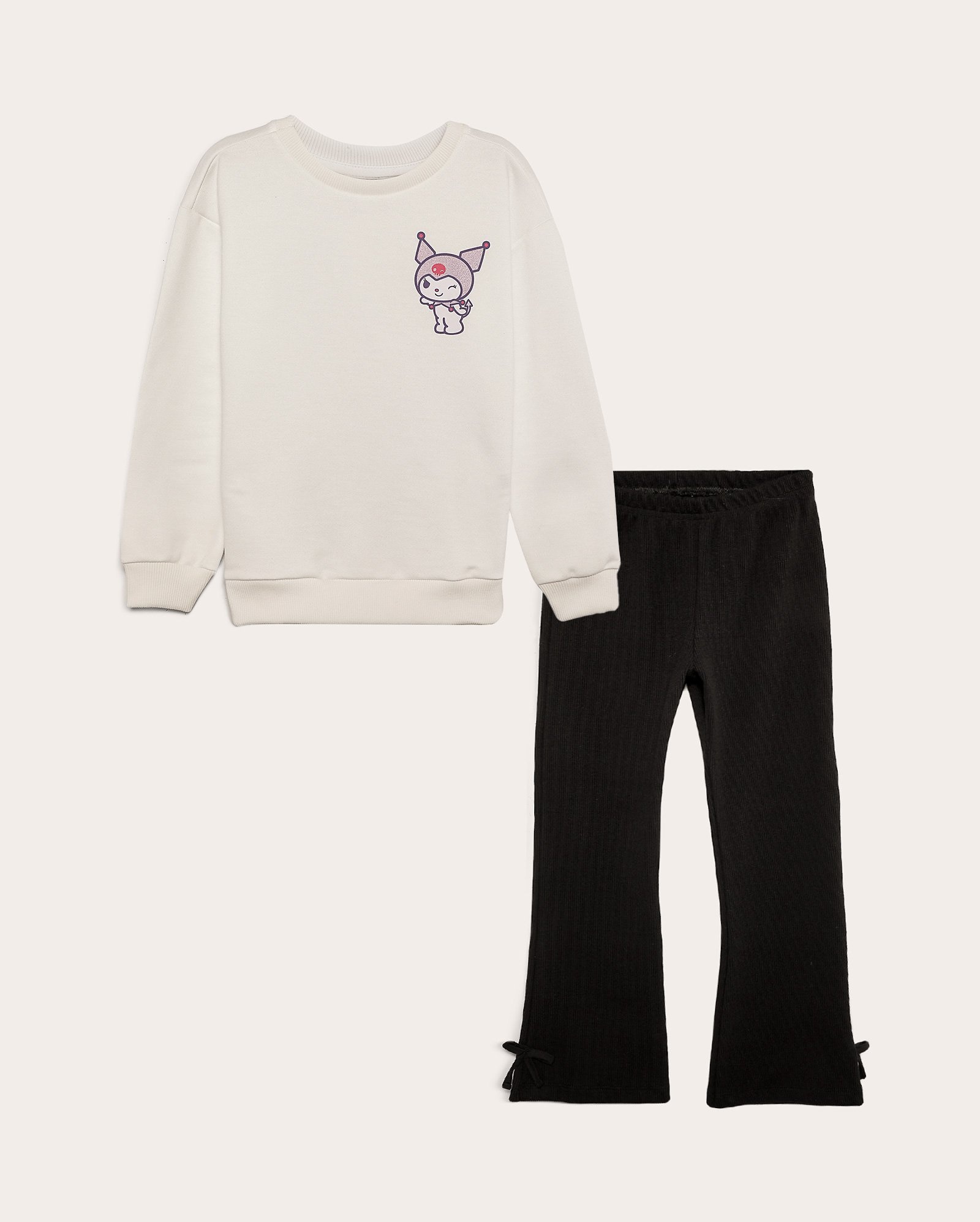 Conjunto longo de moletom infantil Kuromi 4-10A multicor | Sanrio