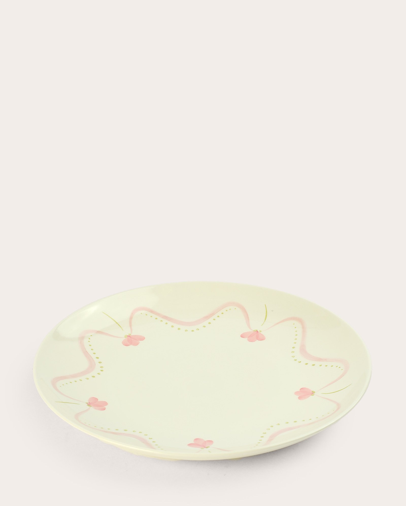 Prato raso cerâmica floral Alana 27cm - branco | Casa Riachuelo