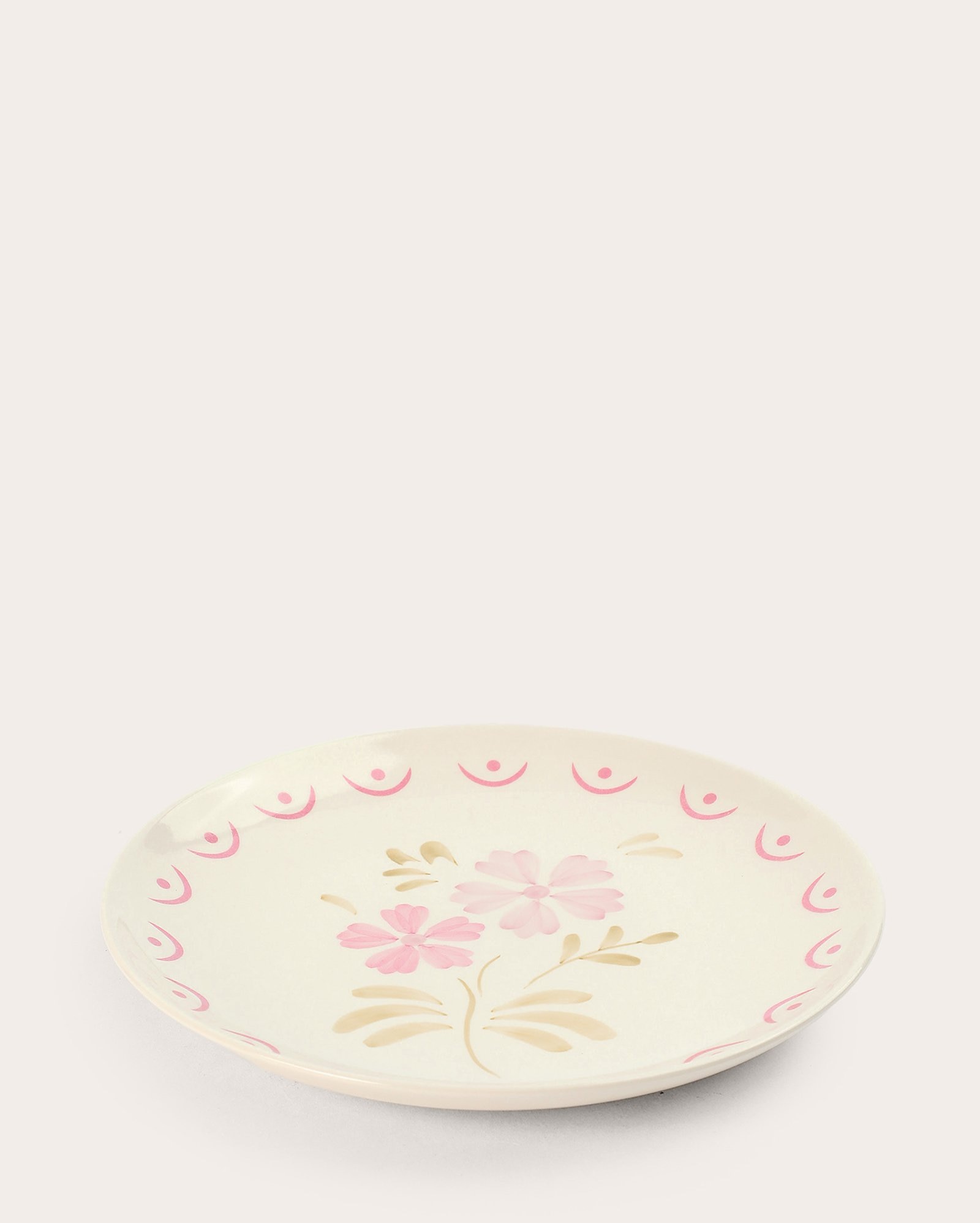 Prato de sobremesa cerâmica floral Alana 20cm - branco | Casa Riachuelo