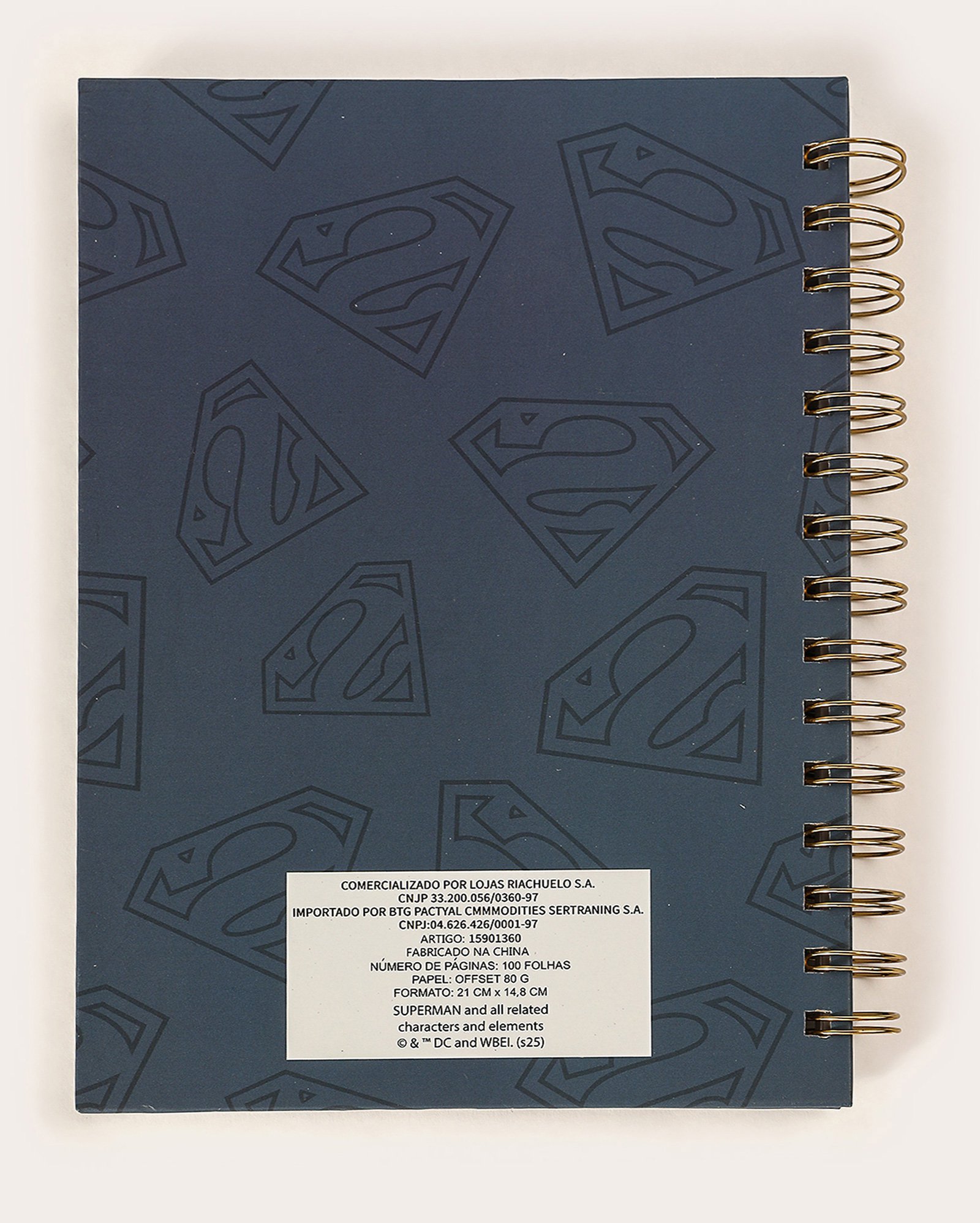 Caderno espiral estampa Superman com pauta azul | DC Comics