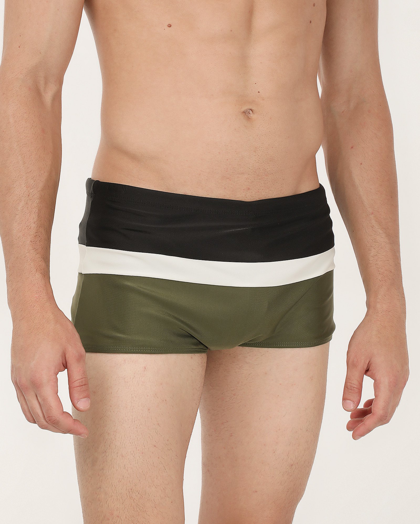Sunga boxer em poliamida color block pespontada verde | Pool