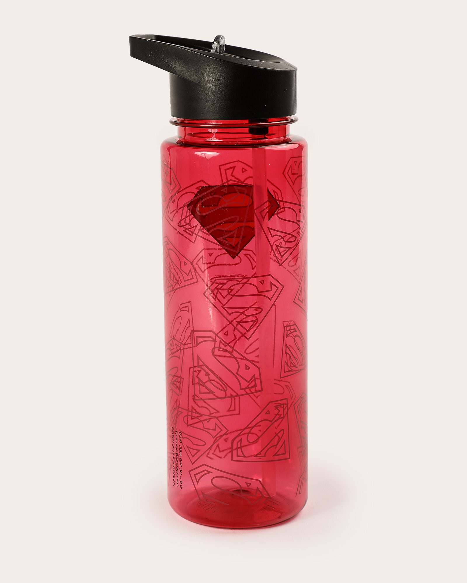 Garrafa squeeze com canudo Superman 700ml vermelha | DC Comics