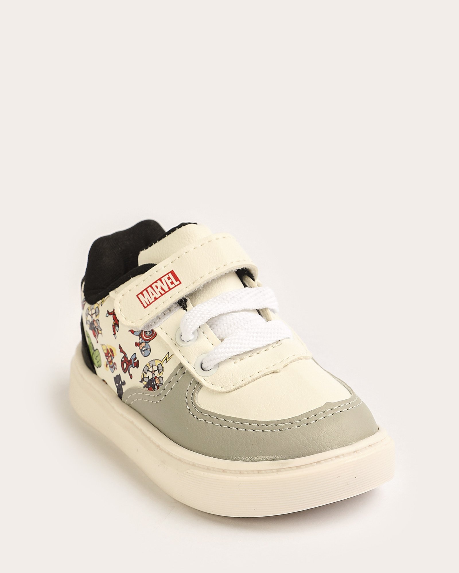 Tênis infantil Avengers com fita aderente off-white | Marvel