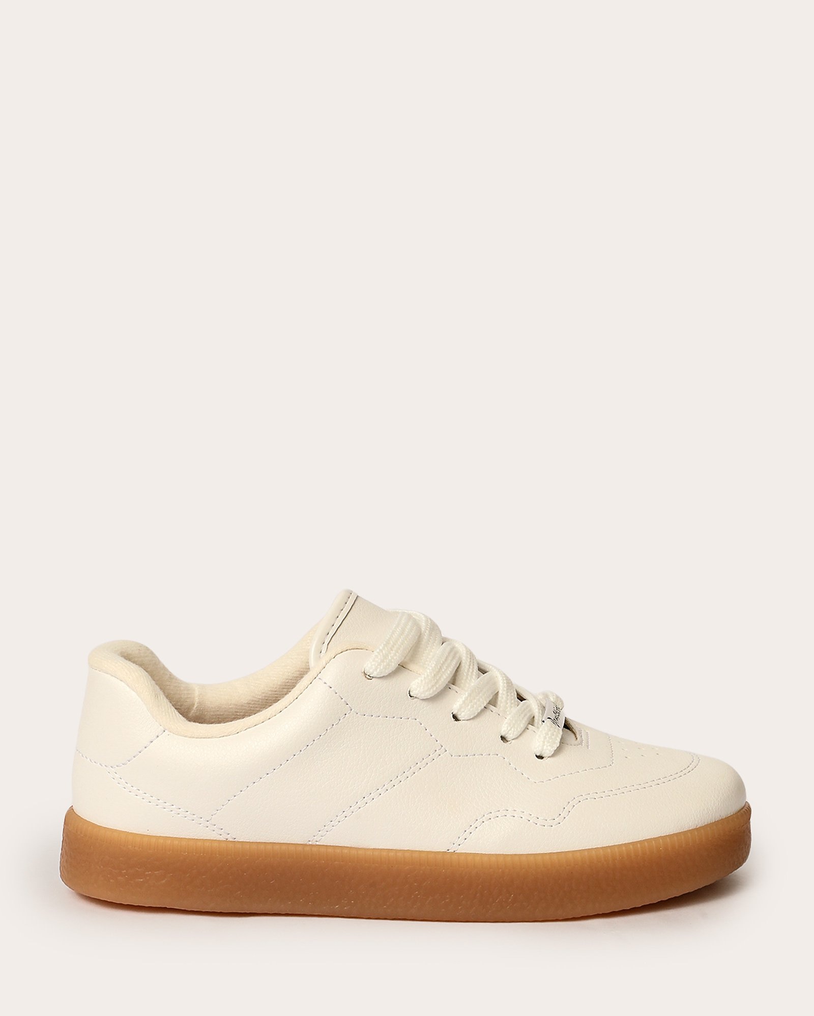 Tênis juvenil napa floather com pesponto off-white | Molekinha