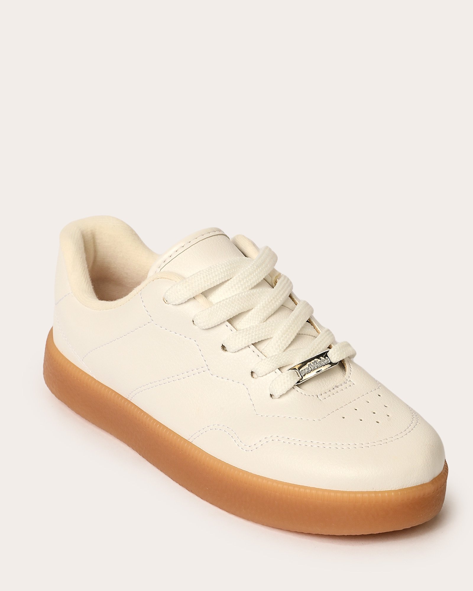 Tênis juvenil napa floather com pesponto off-white | Molekinha
