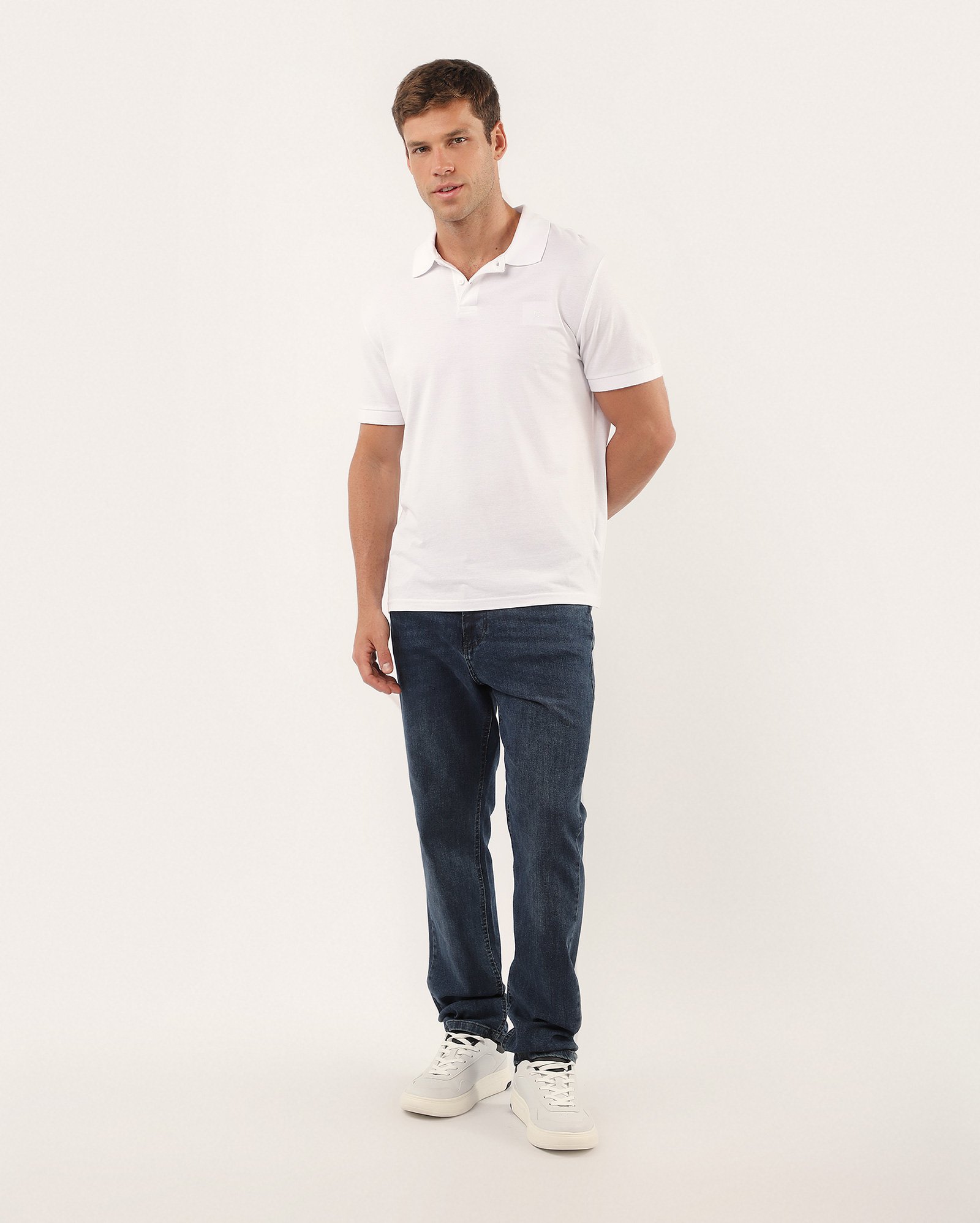 Calça jeans masculina slim estonada denim escuro | Pool Jeans