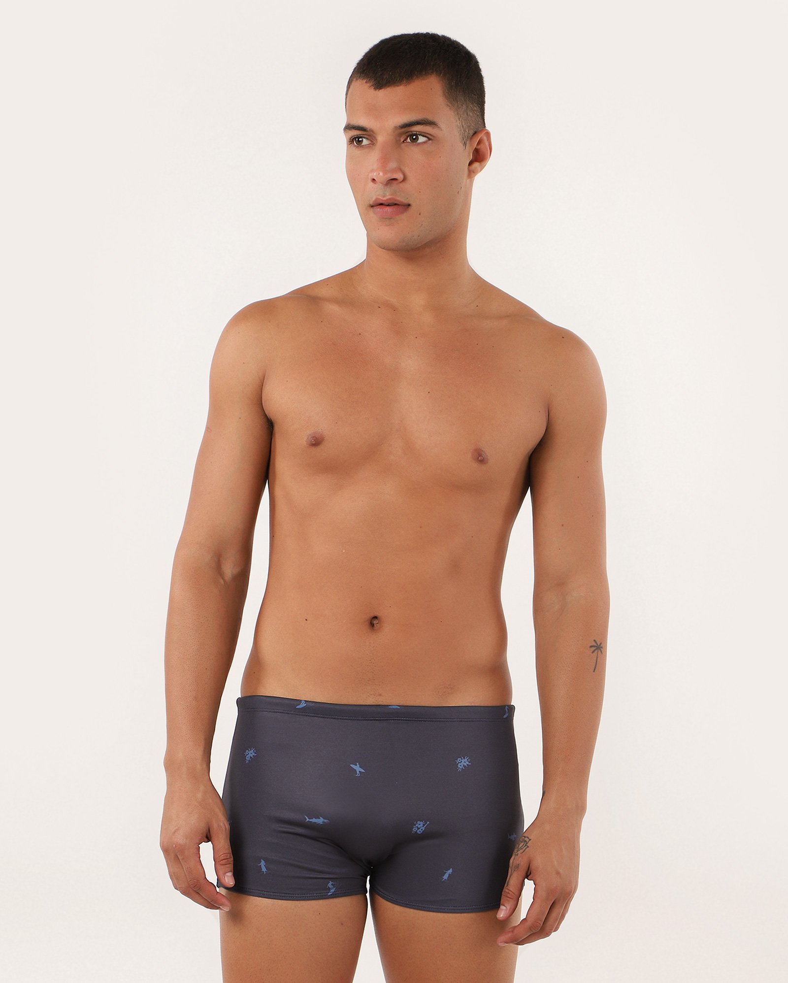 Sunga boxer mini estampa surf azul | Pool