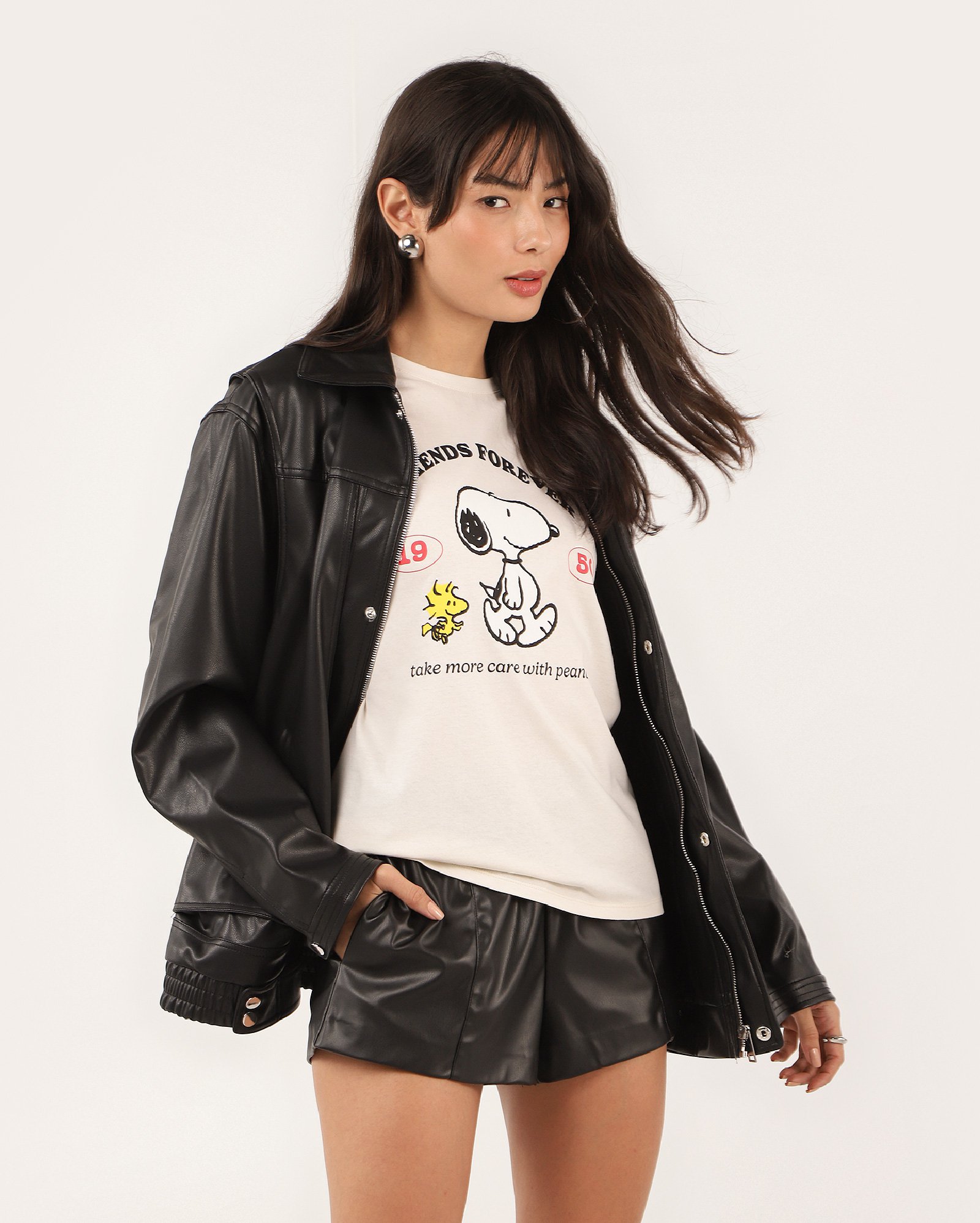 Camiseta feminina Snoopy friends forever bege | Peanuts