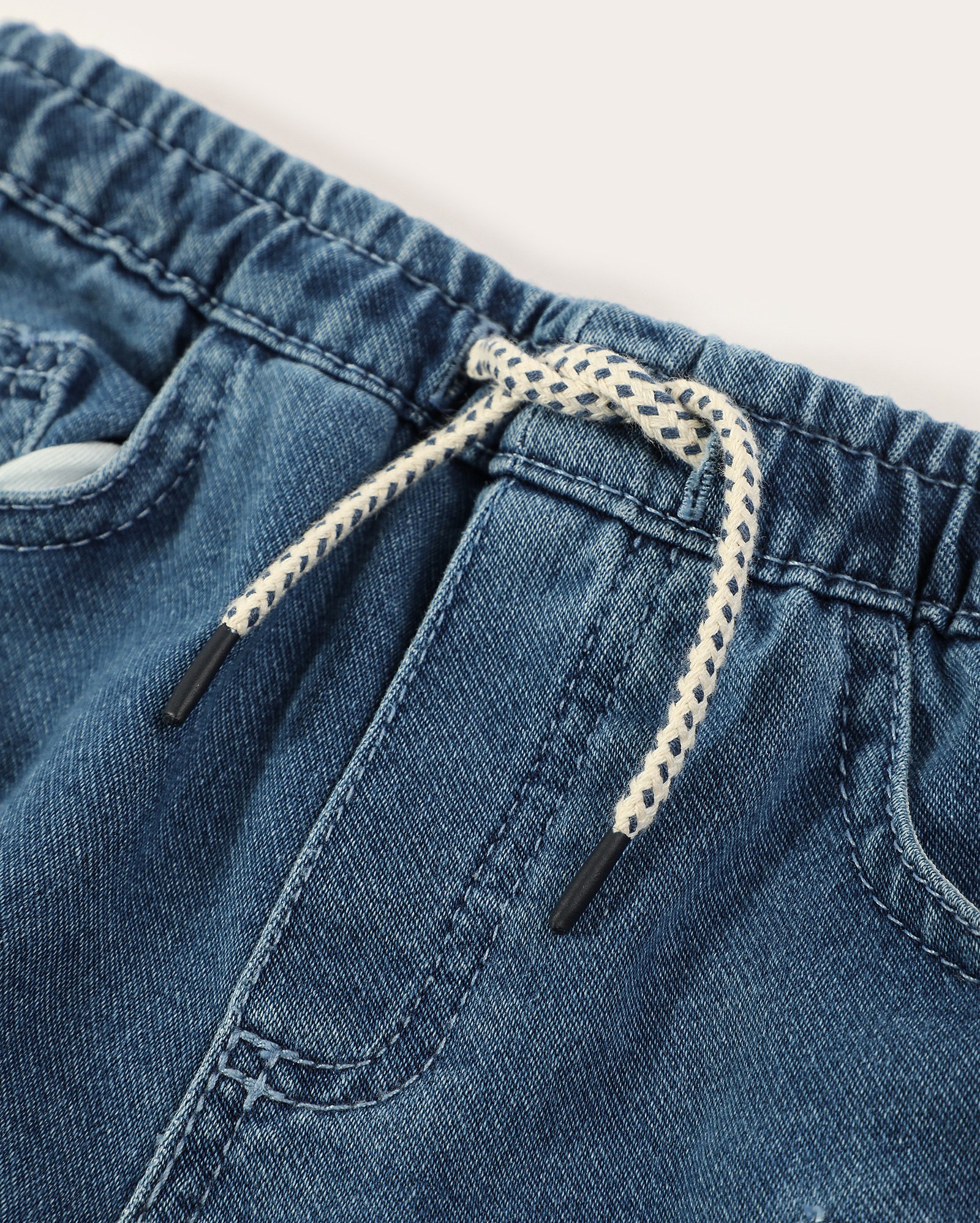 Bermuda jeans moletom infantil cargo 1-4A denim médio | Pool Kids