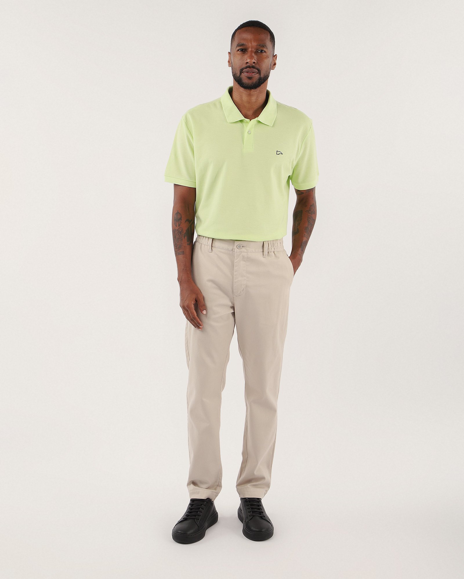 Calça masculina jogger cós elástico bege | Pool Jeans