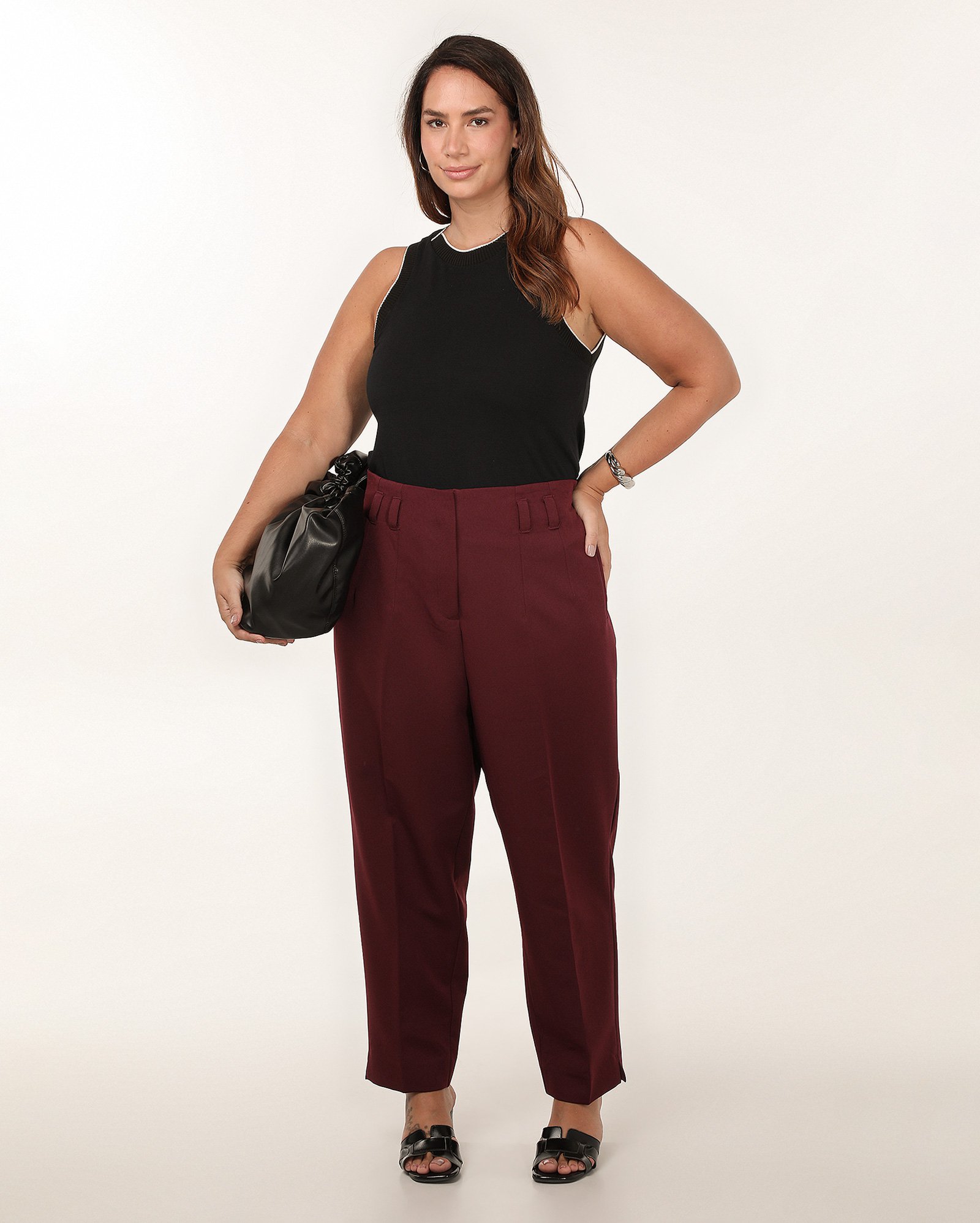 Regata plus size feminina tricot preta | AK Plus by Riachuelo