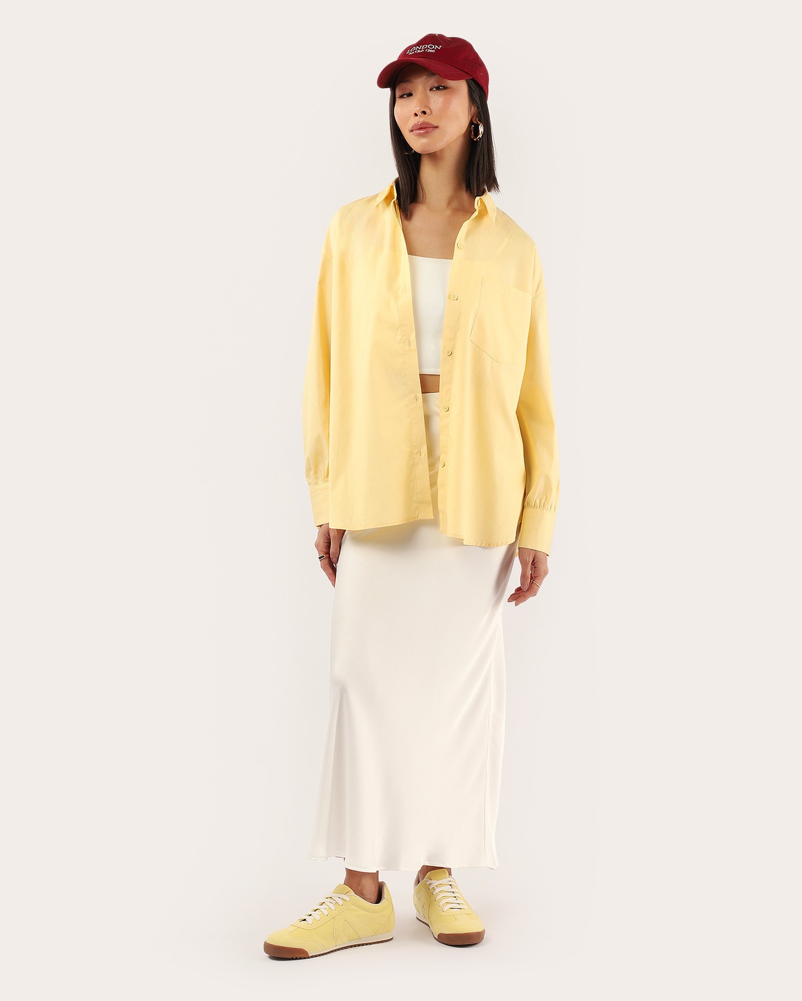 Camisa feminina ampla Agatha amarela