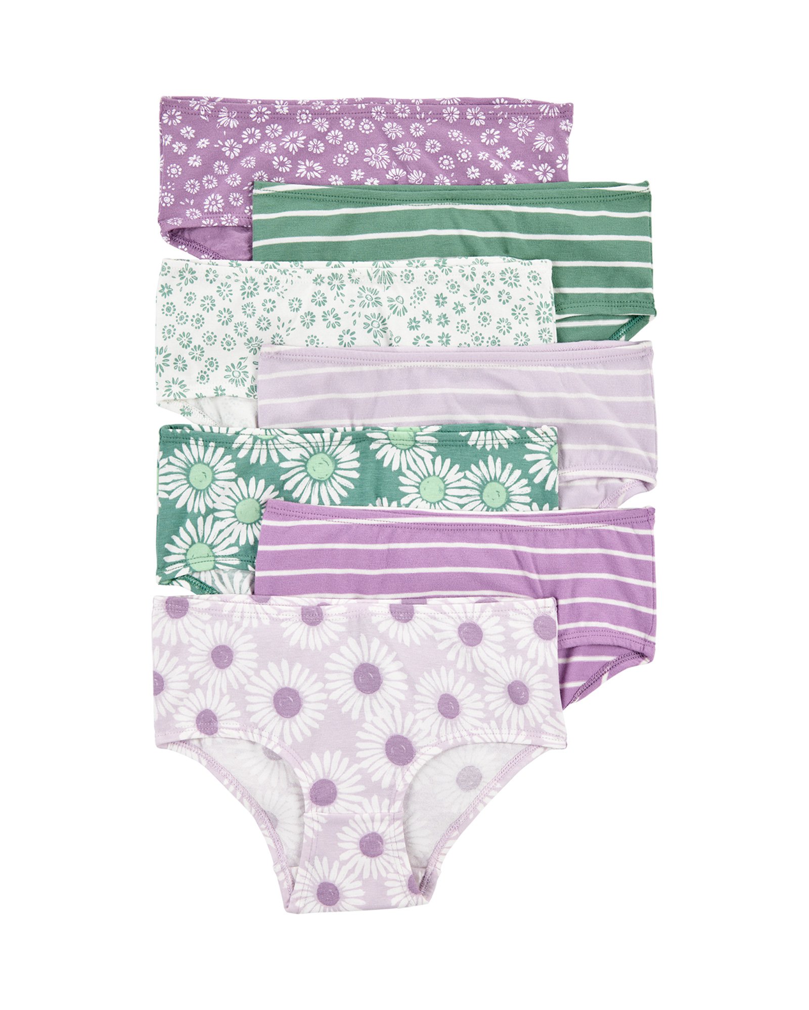 Kit calcinha infantil 7 peças listras floral multicor | Carter's