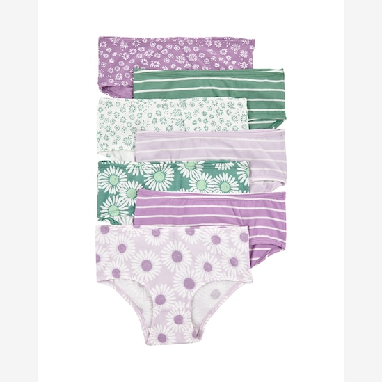 Kit calcinha infantil 7 peças listras floral multicor | Carter's