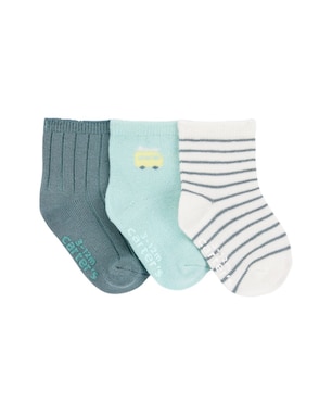 Kit meia bebê 3 pares listrada kombi multicor | Carter's
