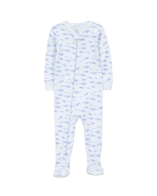 Macacão pijama bebê tubarão mescla azul | Carter's