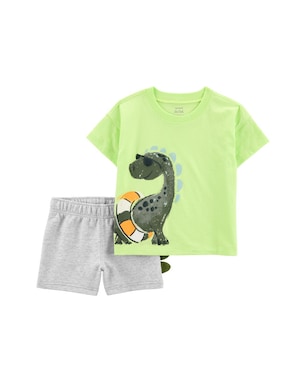 Conjunto curto infantil 2 peças dino interativo mescla multicor | Carter's
