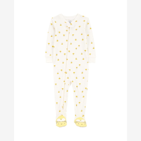 Macacão pijama infantil pezinhos abelhinhas bege | Carter's