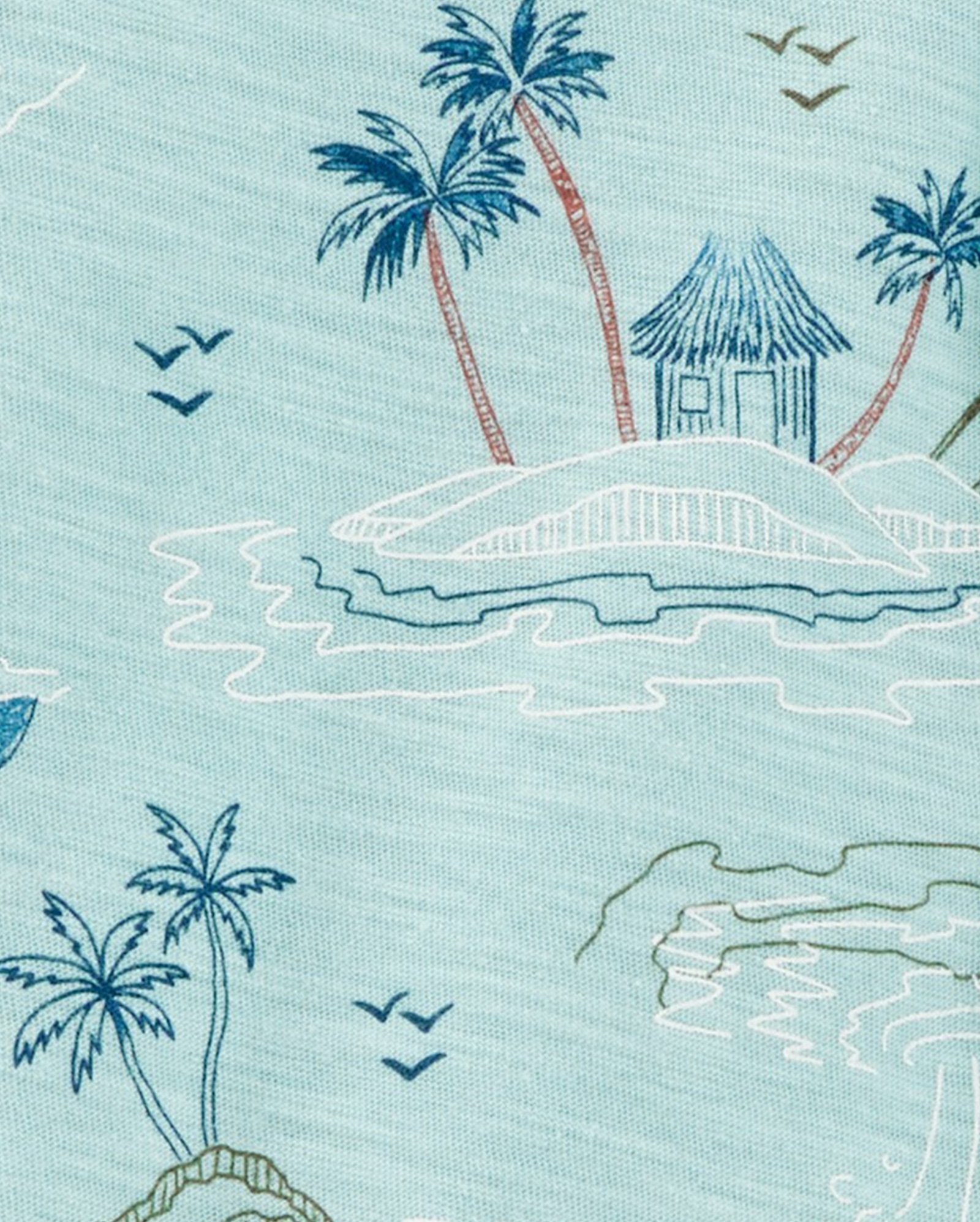 Conjunto curto infantil 2 peças com bolso ilha azul | Carter's