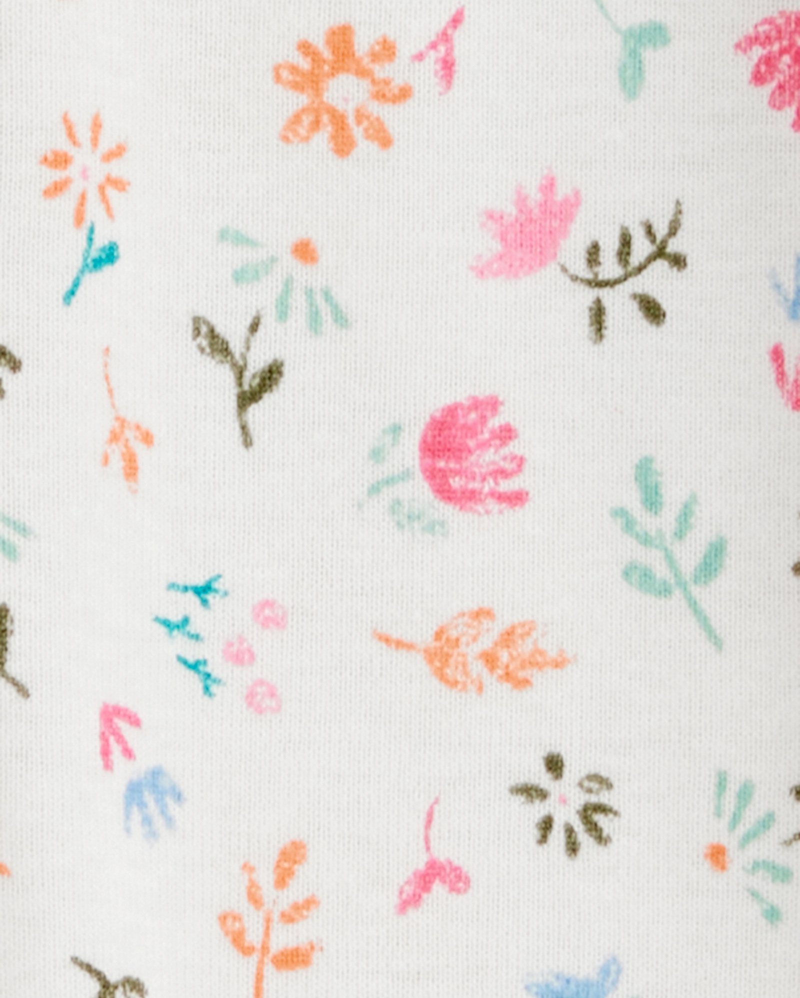 Macacão pijama bebê pezinhos floral off-white | Carter's