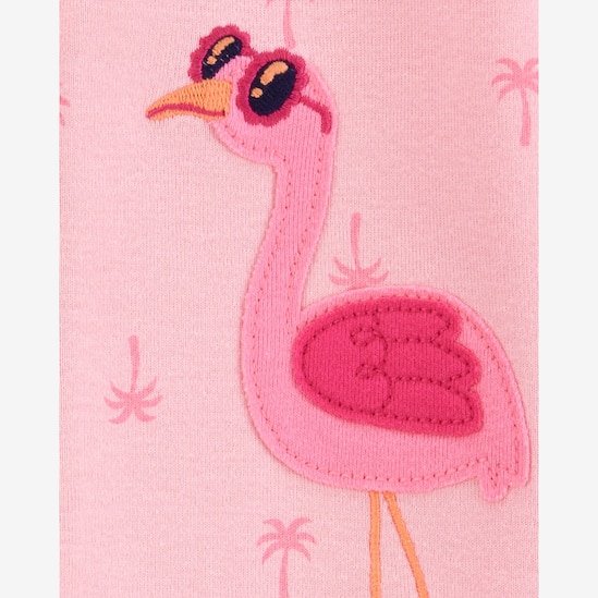 Macacão pijama bebê pezinhos flamingo rosa | Carter's
