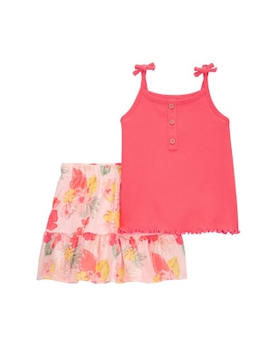 Conjunto curto infantil 2 peças canelada floral multicor | Carter's