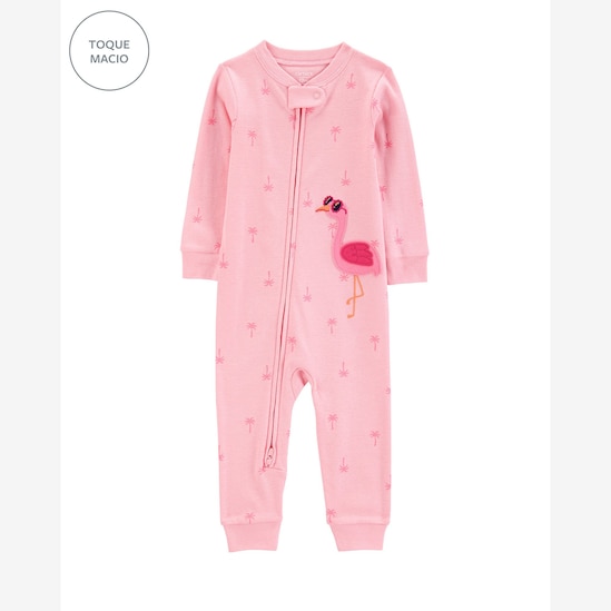 Macacão pijama infantil pezinhos flamingo rosa | Carter's