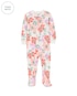 Macacão pijama bebê com pezinhos floral off-white | Carter's