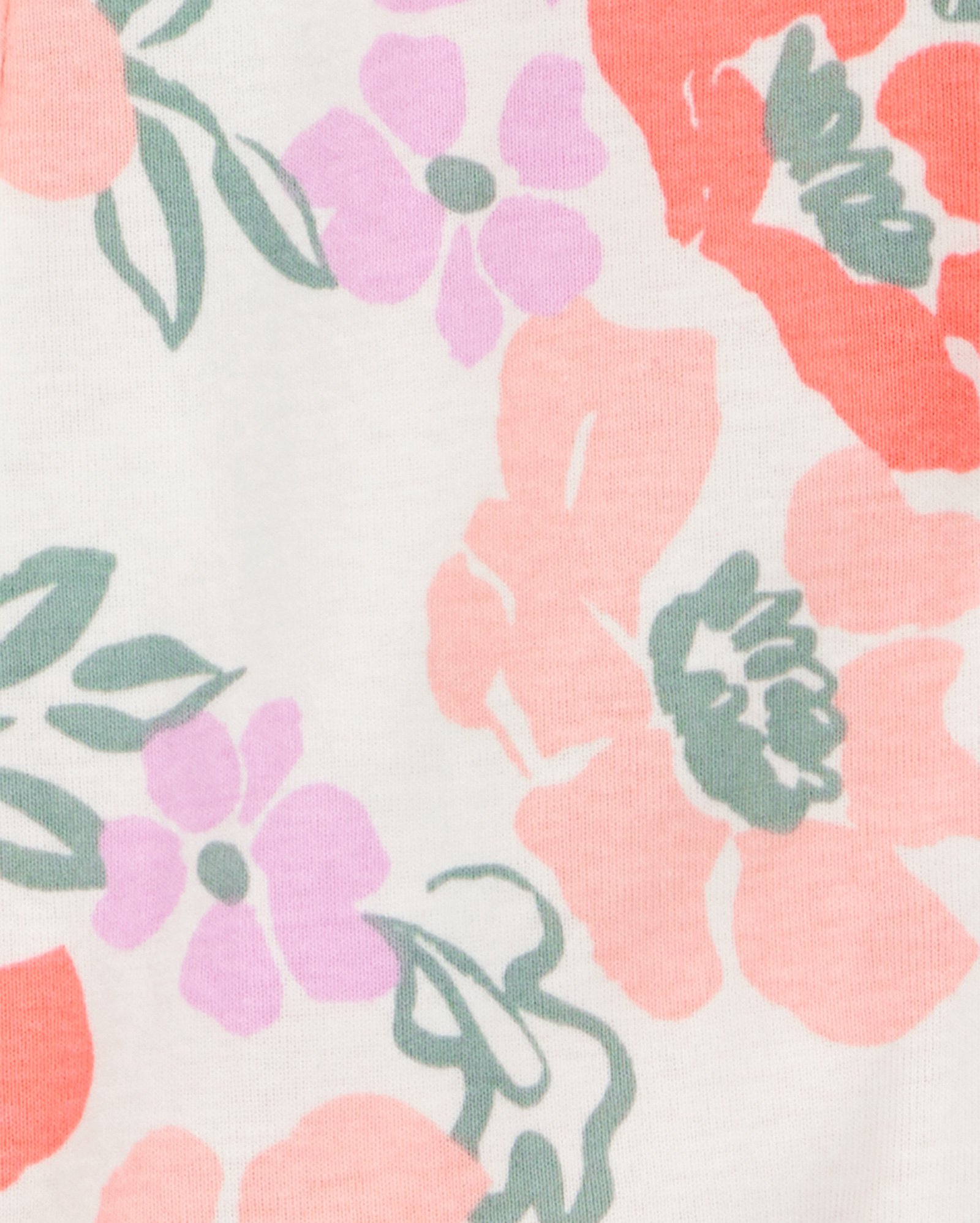 Macacão pijama bebê com pezinhos floral off-white | Carter's