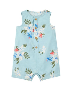 Macaquinho bebê com botões floral azul | Carter's