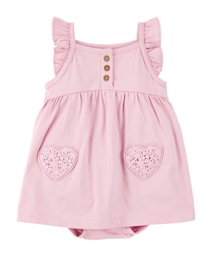 Banho de sol bebê com babados coração bordado rosa | Carter's