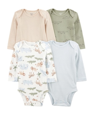 Kit body bebê 4 peças safari listrado multicor | Carter's