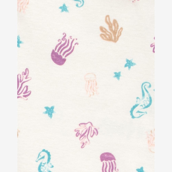 Conjunto curto bebê 3 peças babados poá fundo do mar multicor | Carter's