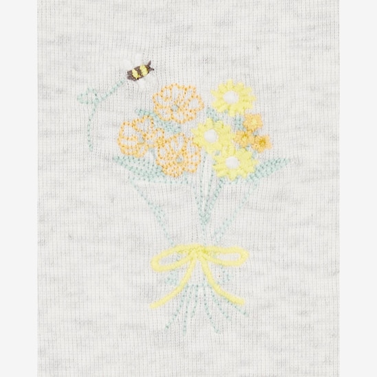 Conjunto longo bebê 3 peças abelha nas flores branca | Carter's