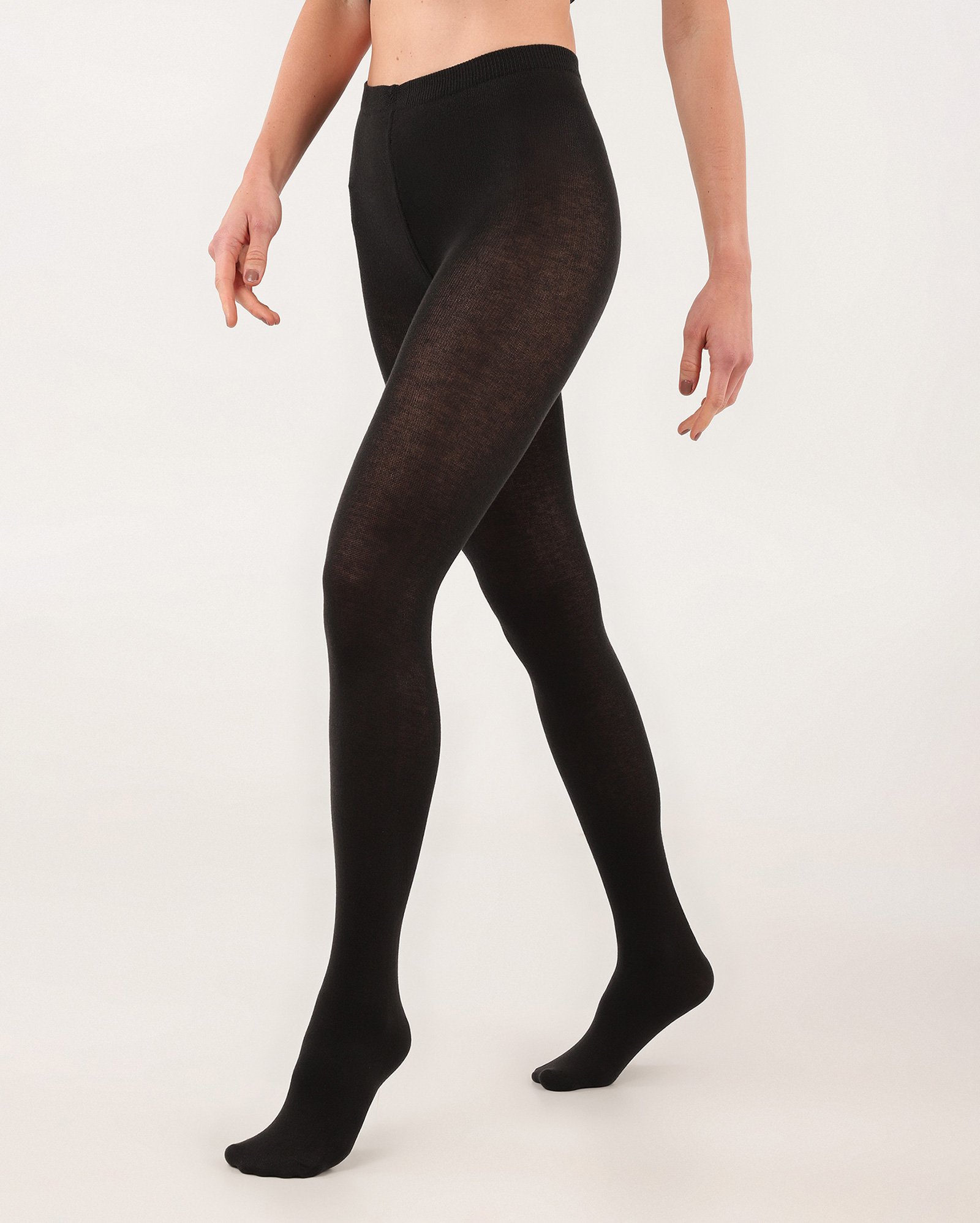 Meia-calça feminina elastano inverno fio 80 preta | Selene