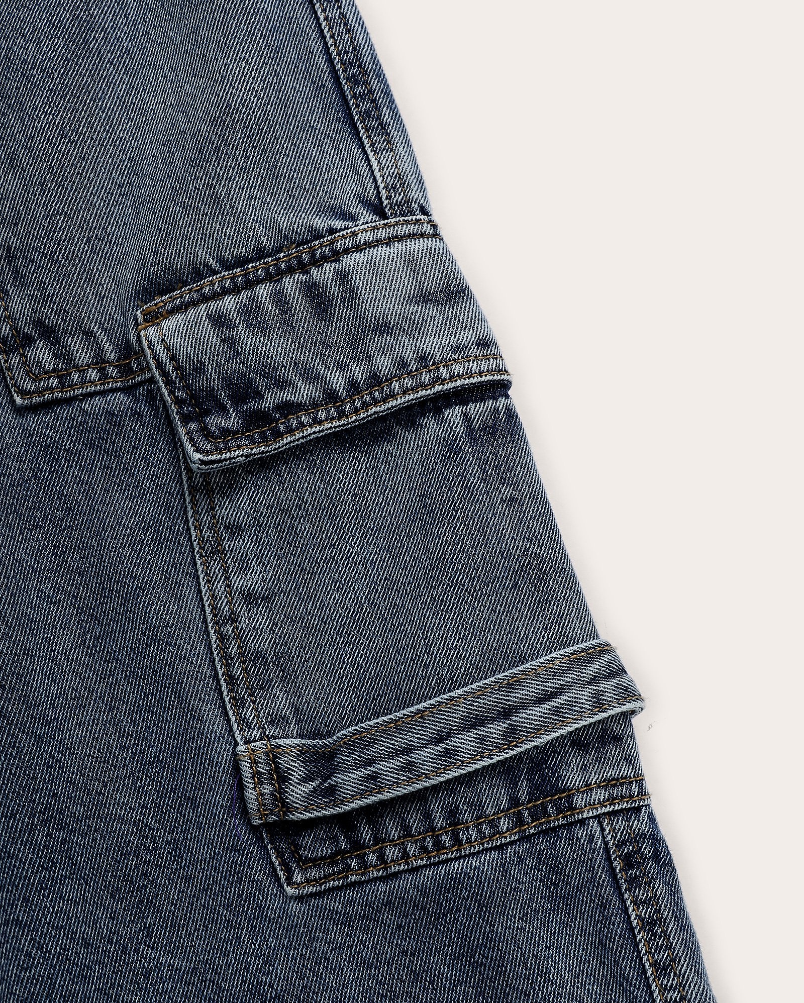 Bermuda jeans juvenil skater com bolsos cargo denim médio | Pool