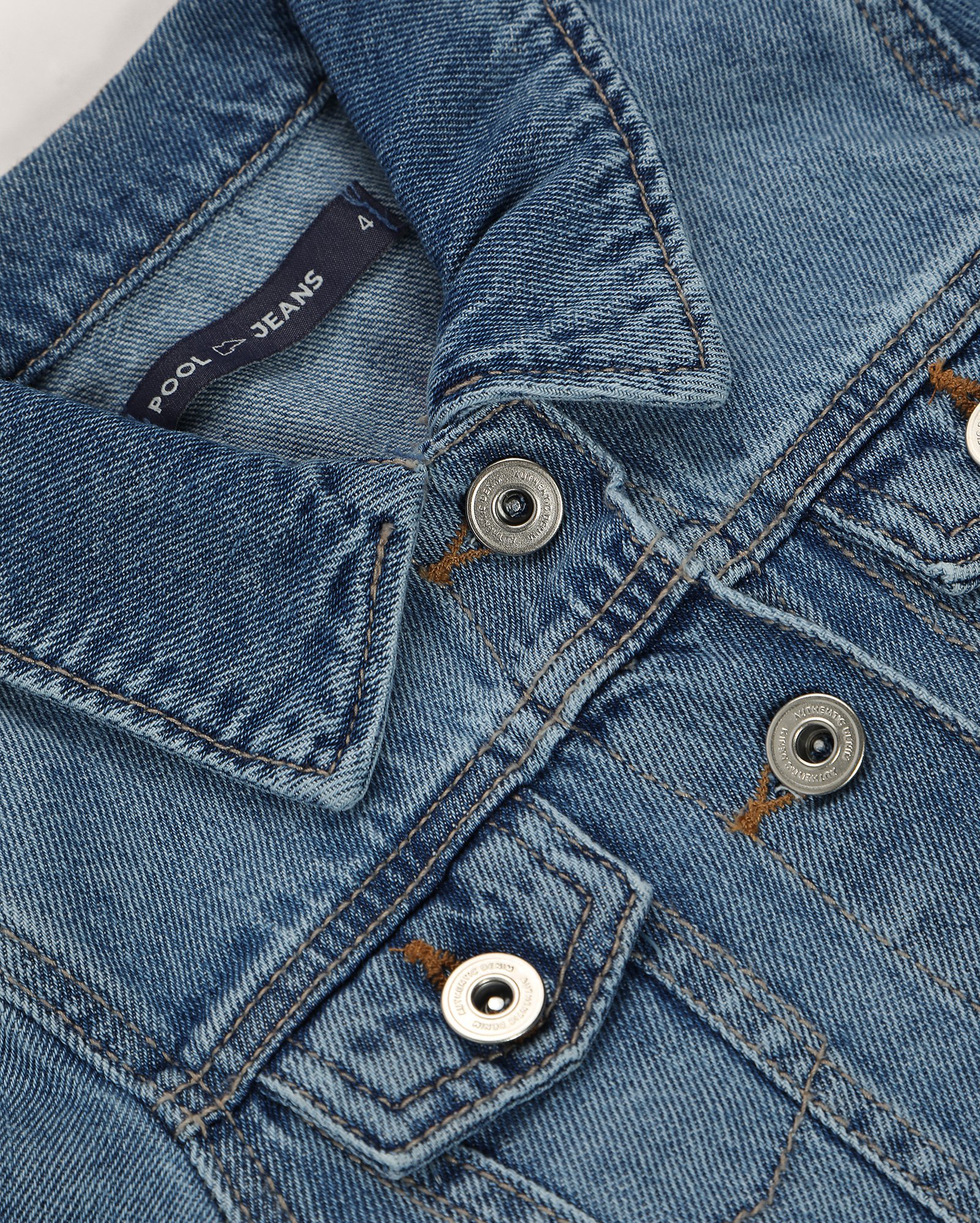 Jaqueta jeans infantil trucker com pesponto 1-4A denim médio