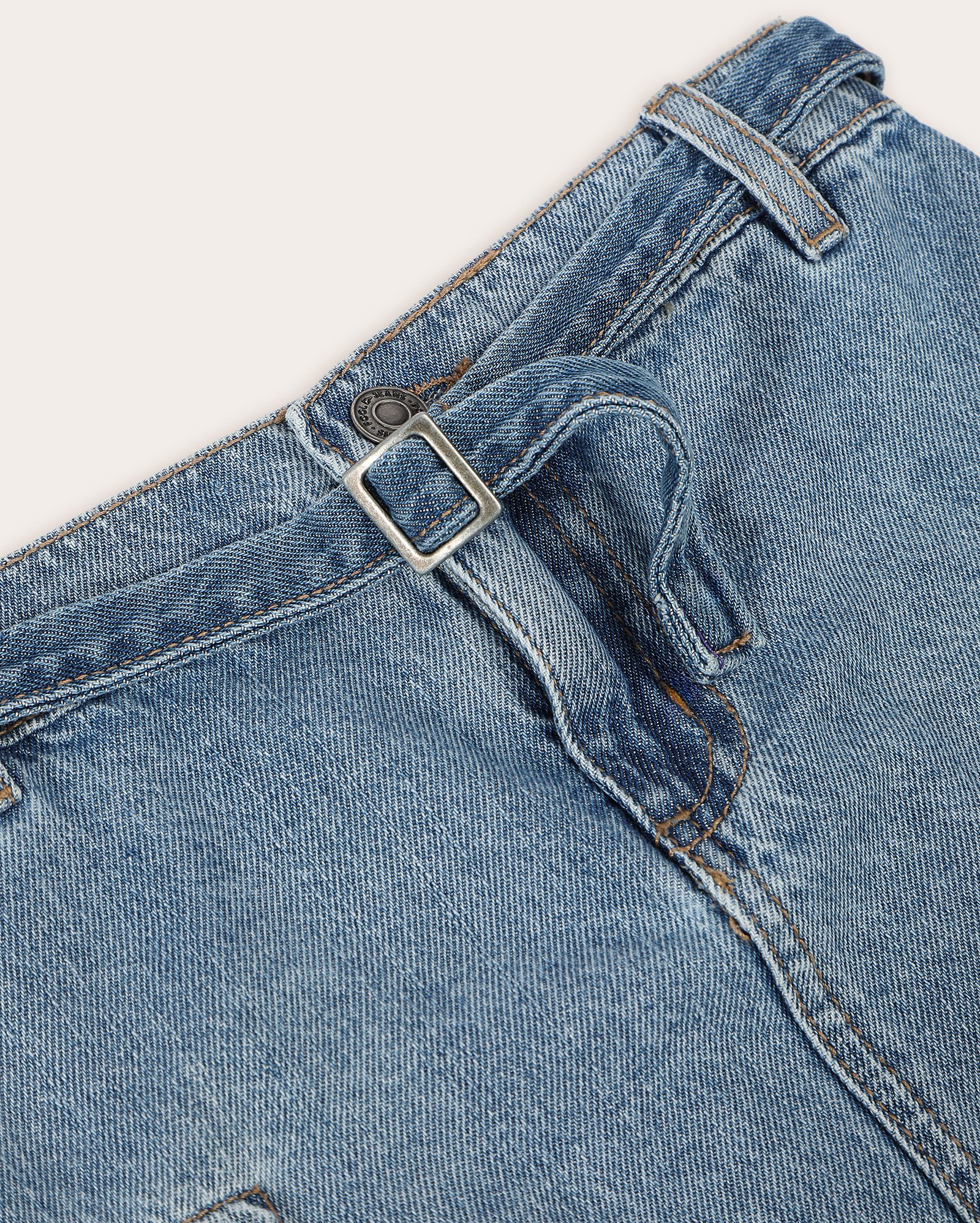 Saia jeans infantil bolsos cargo com ajuste 4-10A denim médio