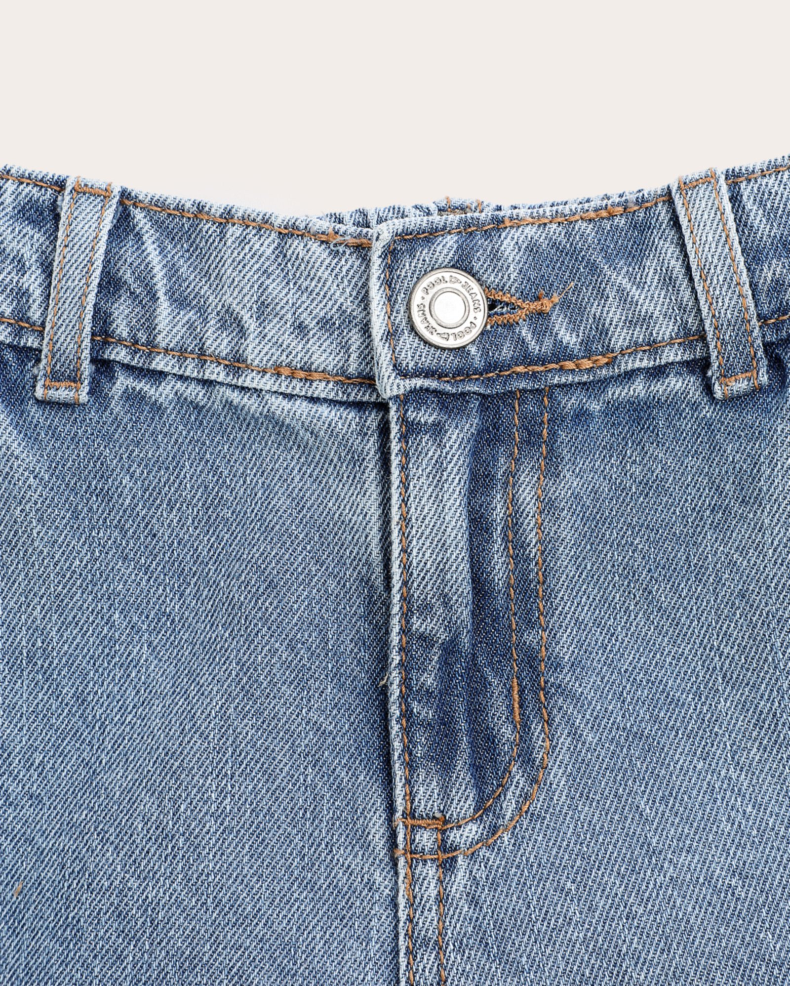 Calça jeans juvenil wide leg bolsos cargo 4-10A - denim médio