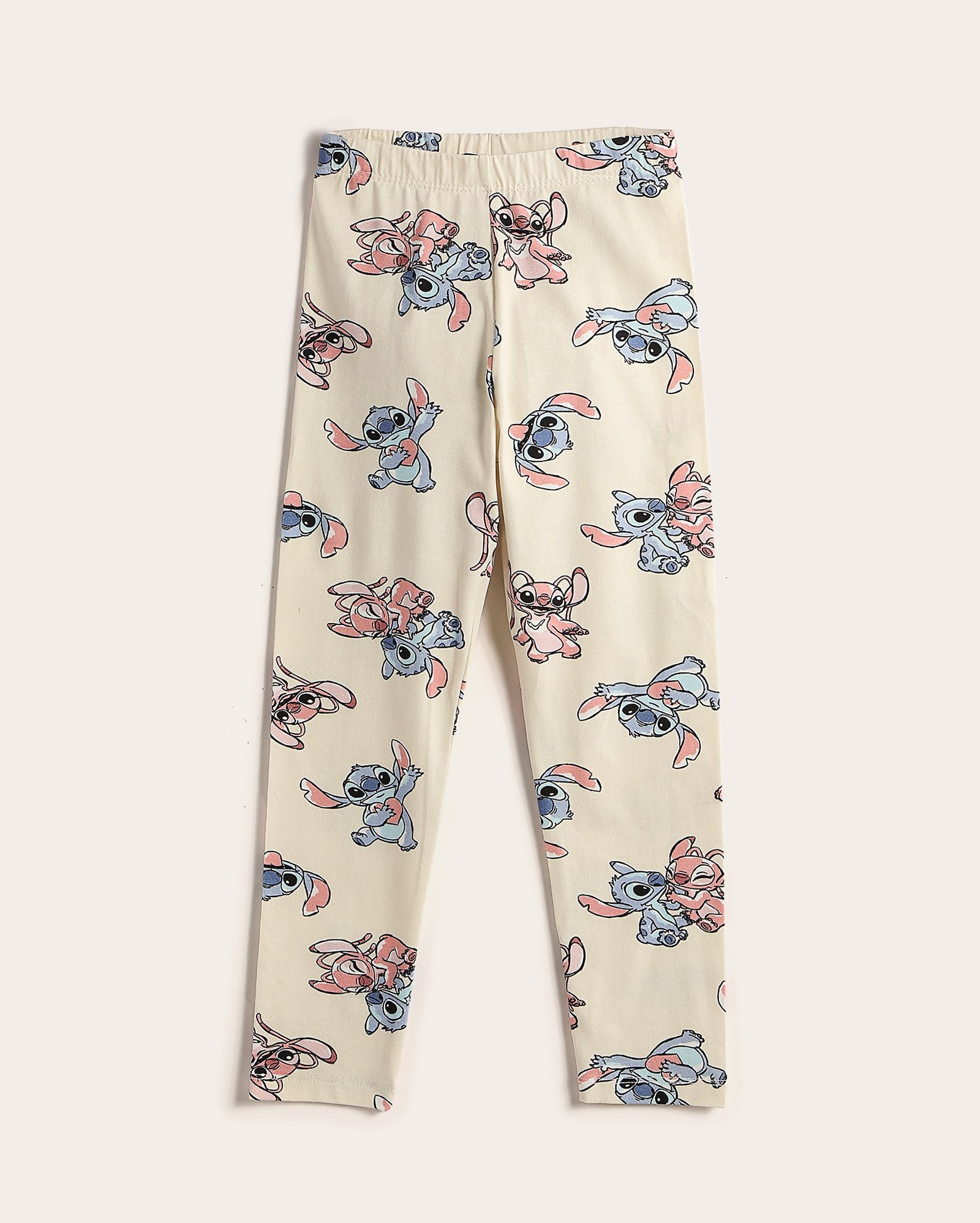 Calça legging infantil Angel e Stitch 4-10A bege | Disney