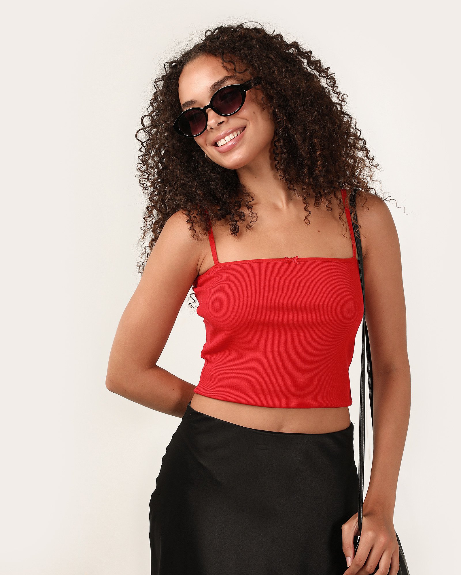 Regata cropped fit Milene canelada vermelha | Pool