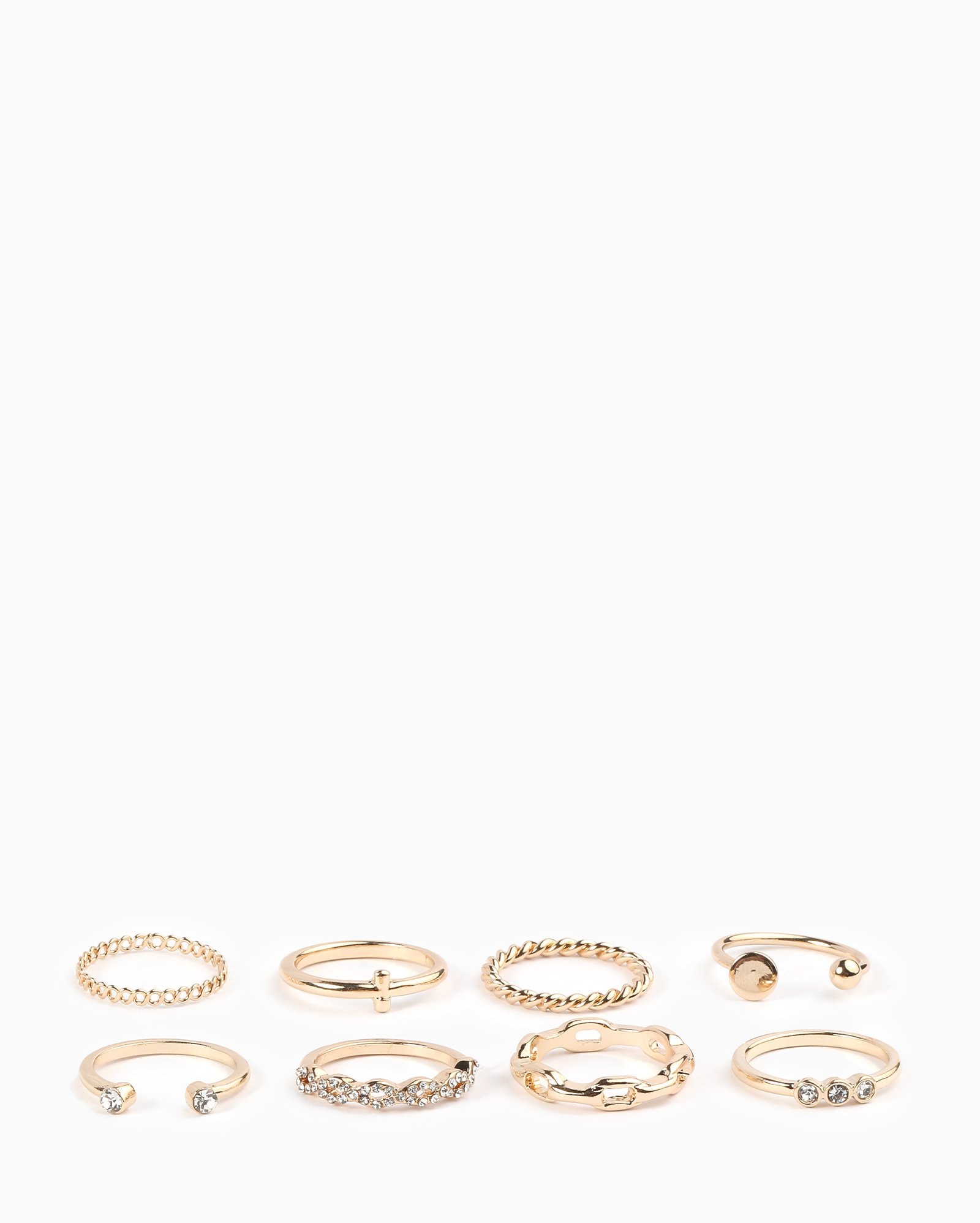 Kit anéis feminino 8 peças variados dourado | Accessori by Riachuelo