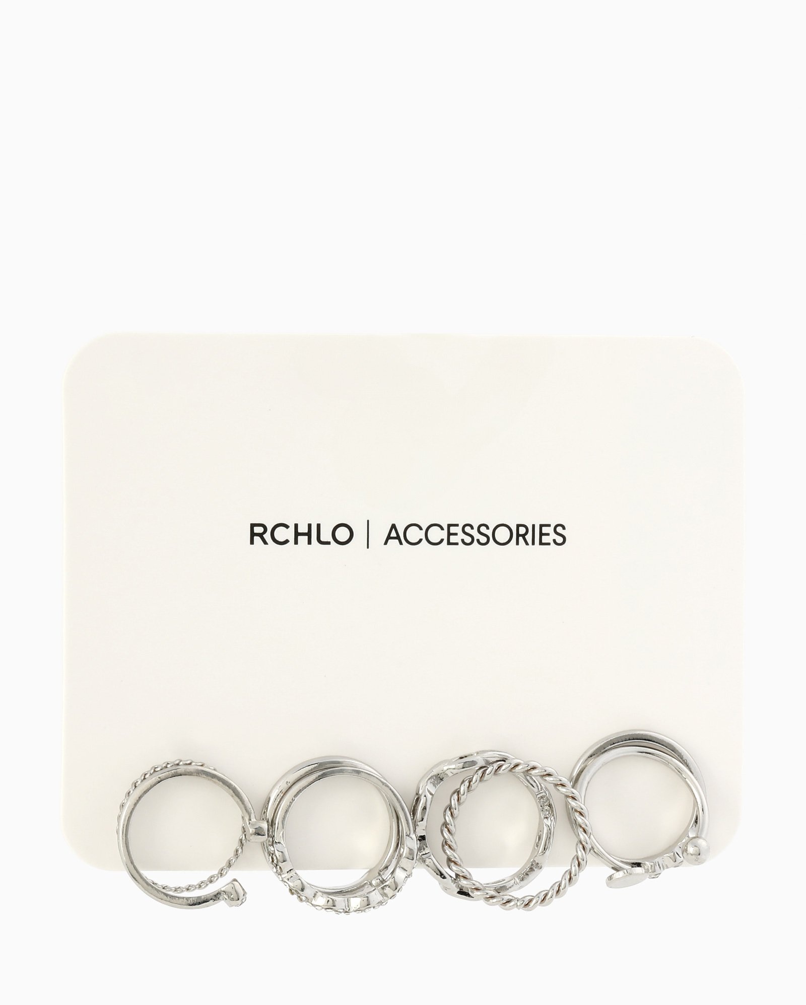 Kit anel feminino 8 peças diversos prata | Accessori