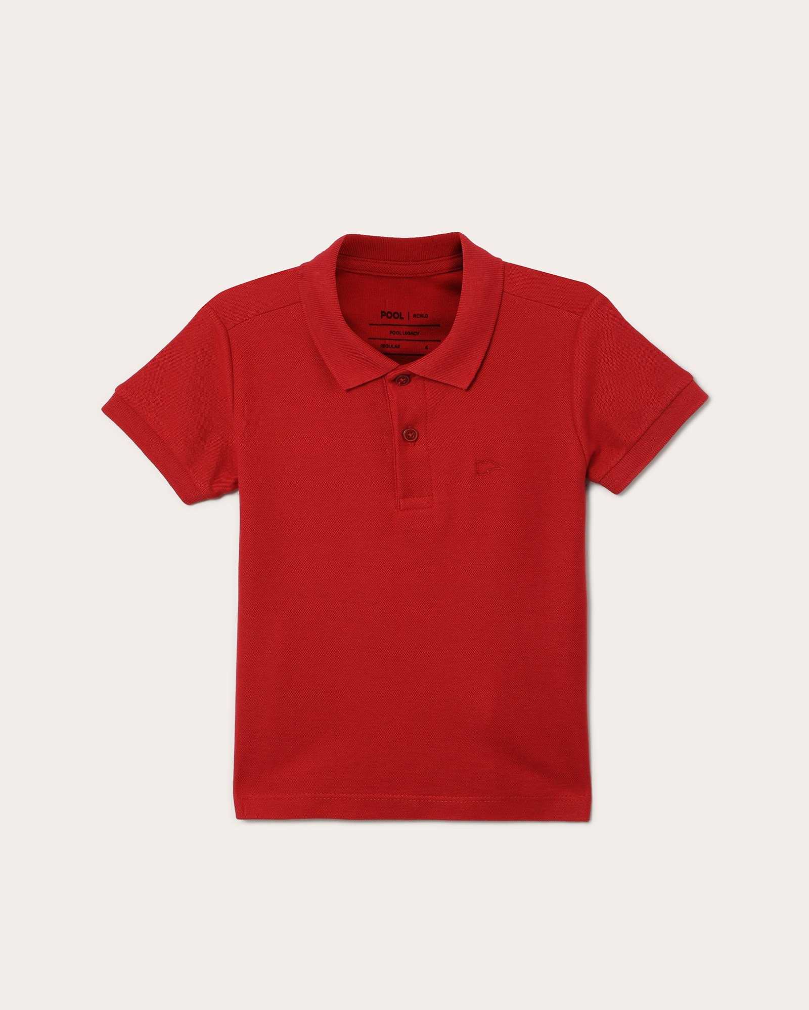 Camisa polo infantil Pool Legacy lisa 4-10A vermelha