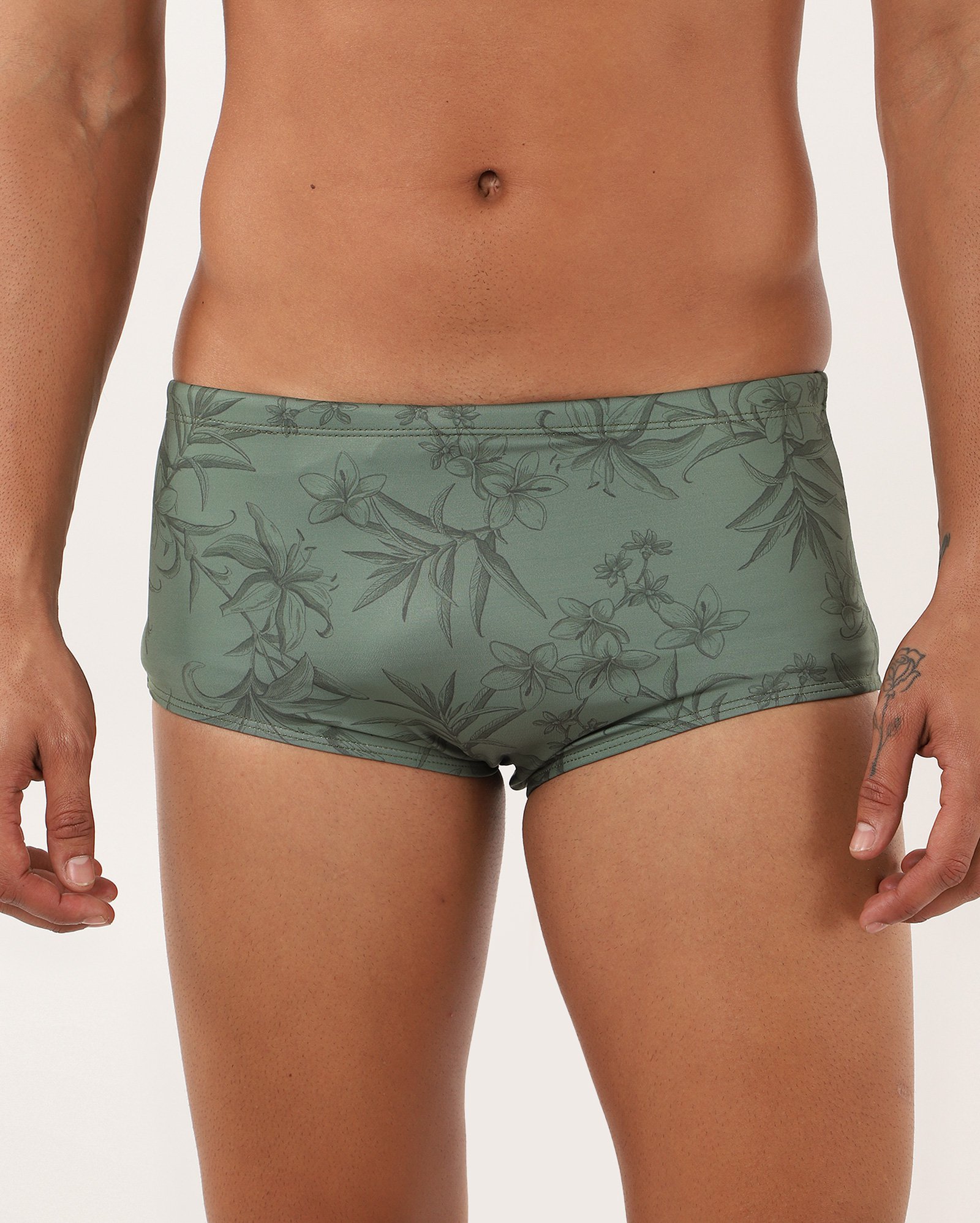 Sunga tradicional estampa floral verde | Pool