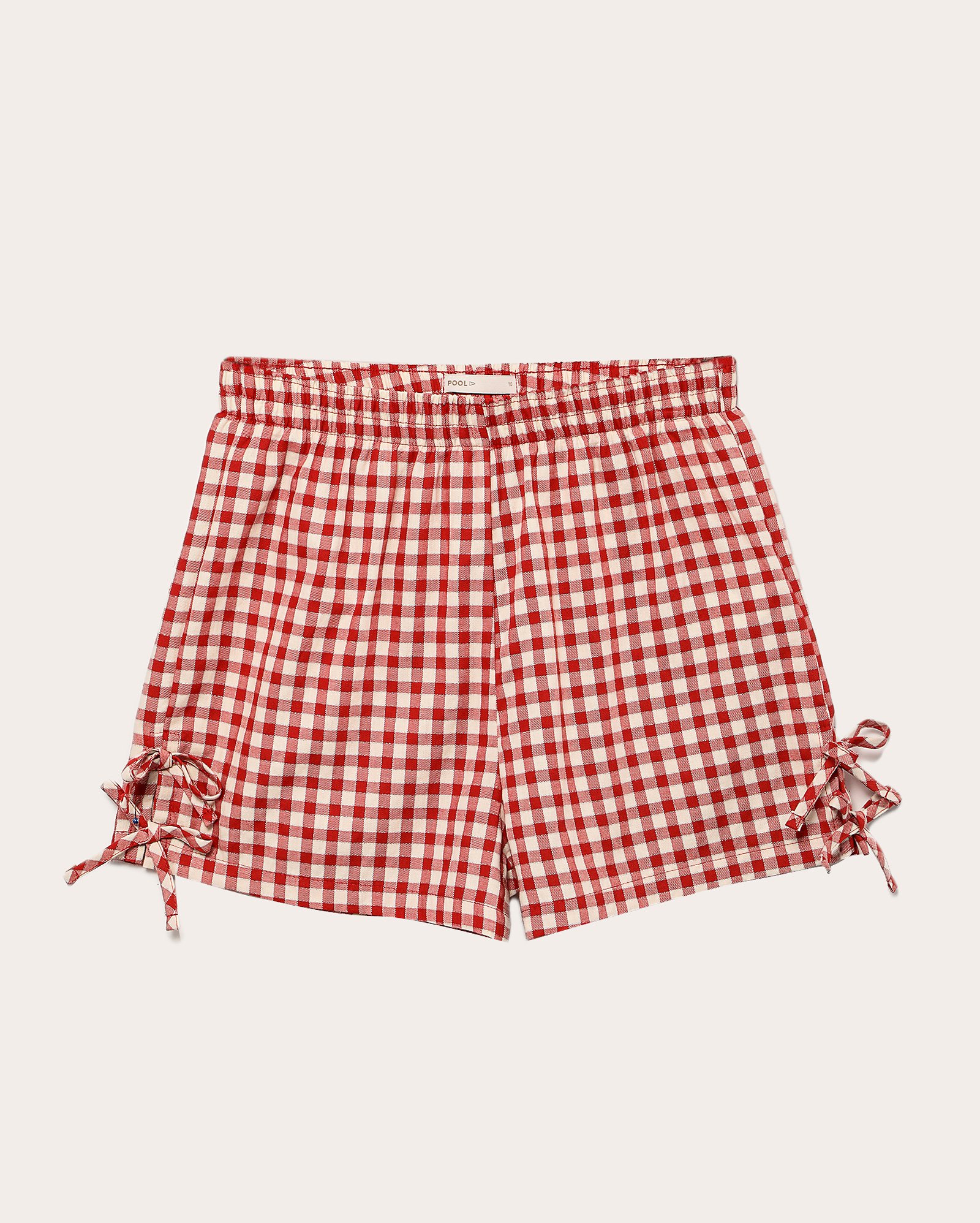 Short juvenil com laços e brilho xadrez vichy multicor