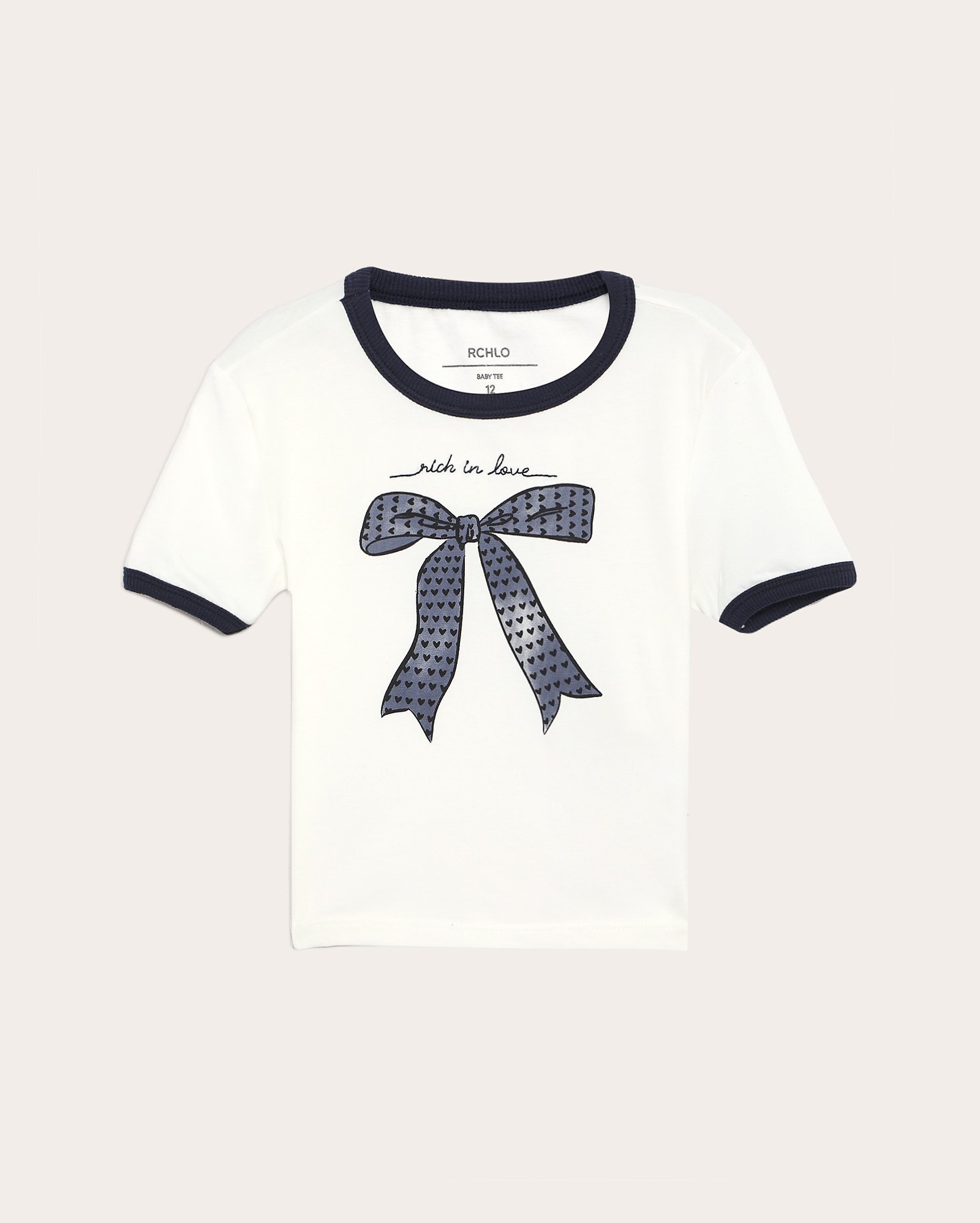 Camiseta juvenil baby tee love laço branca