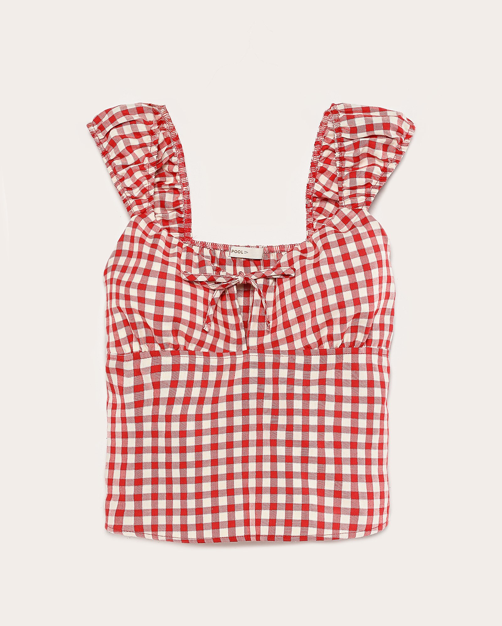 Bata cropped juvenil xadrez vermelha | Pool