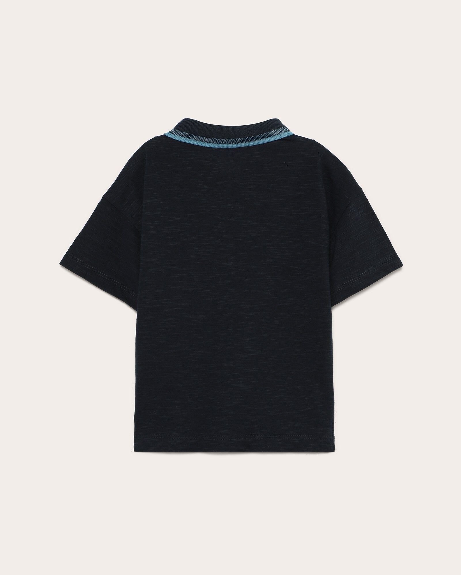 Polo infantil oversized manga curta 1-4A azul — foto 4
